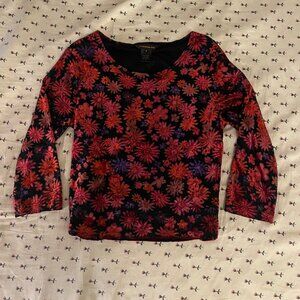 90s Vintage Francesca Rose Floral Blouse Size S